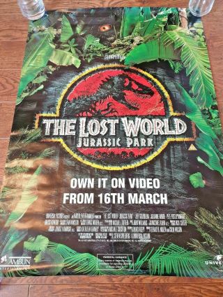 Rare Vintage Jurassic Park Lost World Promo Video Poster 1997