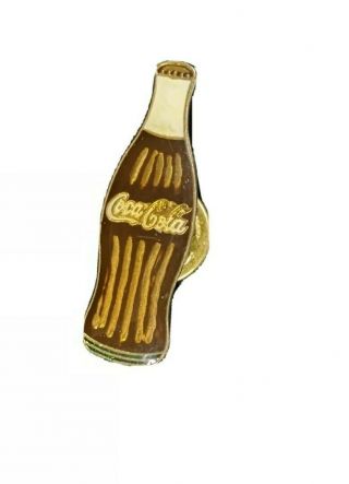 Vintage Gold Tone Coca Cola Bottle Small Pin Lapel Hat
