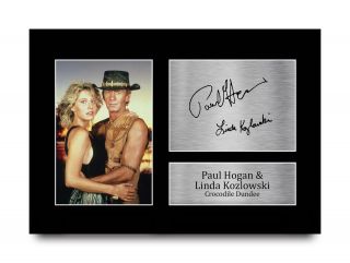 Paul Hogan & Linda Kozlowski Crocodile Dundee Signed A4 Photo For Movie Fans