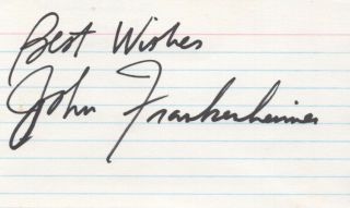 John Frankenheimer - Film & Television Director - Signed 3x5 Index Card