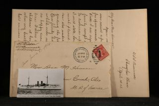 Uss Cincinnati: 1906 4/14 Shanghai China Us Postal Service Cover,  Letter