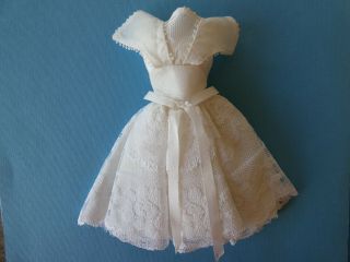 Vtg Barbie Clone White Lace Dress Wedding,  Uneeda Miss Suzette Wendy Bild Lilli