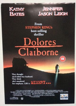 Dolores Claiborne / Stephen King / Vintage Video Film Poster / 5
