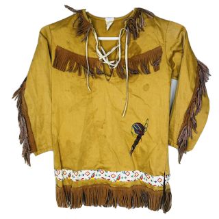 Vtg Native American Indian Kids Outfit Shirt Dress Costume Prop (youth Kids 6)
