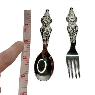 Vintage Silver Plated Clown Themed Baby Child Spoon And Fork Utensils Silverware 2