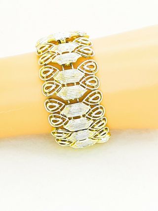 Vintage Mod Coro Gold Tone Chain Link Bracelet Designer Signed 7.  25 " Mid Century