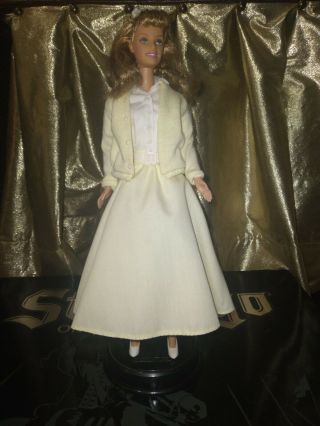 Barbie As Sandy From Grease,  " Dance Off,  " Yellow Dress W/ Stand