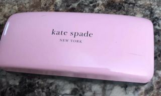 Kate Spade Ny Eyeglass Case Pink/green With Ks Logo