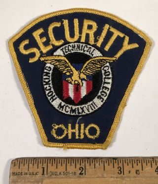 Vintage Hocking Hills Technical College Ohio Security Guard Officer Patch Police