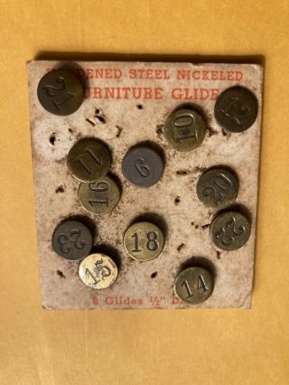 Group Of Antique Brass Numbered Tacks