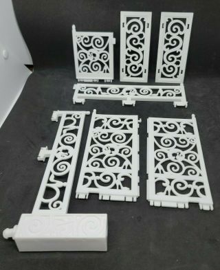 Barbie Dream House 3 Story 2013 Patio White Railing And Wall Panels Part Only