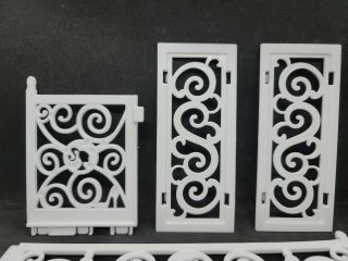 Barbie Dream House 3 Story 2013 Patio white railing and wall panels PART ONLY 2