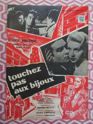 Touchez Pas Aux Bijoux French Moyenne (29 " X 21 ") Poster Jorge Mistral 1956