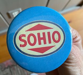 Sohio Pin Vintage Advertising Gas & Oil Memorabilia Large 3 " Red White Blue