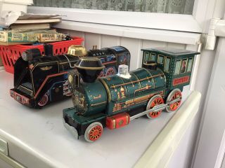 2 X Vintage Tin Plate Trains - Made In Japan - Spares