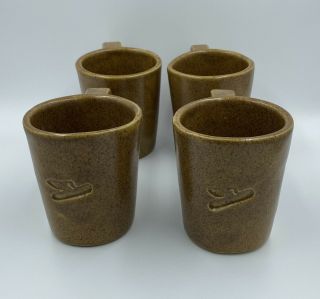 Vintage Monmouth / Western Pottery Stoneware Dekalb Corn Logo Mug Set Of 4