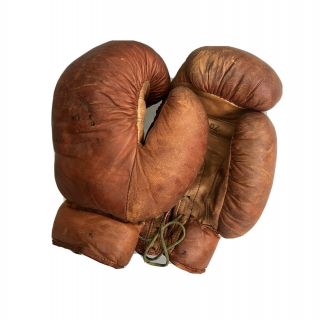 Vintage Tan Leather Boxing Gloves 6oz