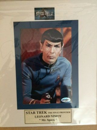 Leonard Nimoy Autograph 4x6 Matted To 8x10 Color Photo With