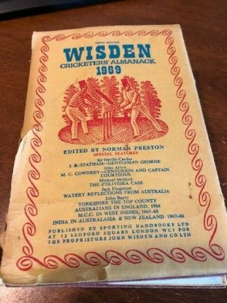 Vintage 1969 106th Edition Of Wisden Cricketers Almanack