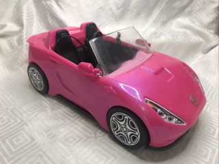 2016 Mattel Barbie Glam Pink Glitter Convertible Car With Seat Belts