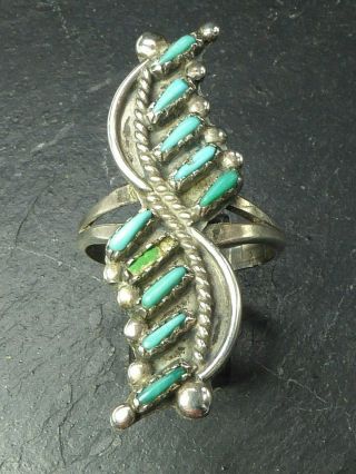 Vintage Navajo Native American Silver Turquoise Ring