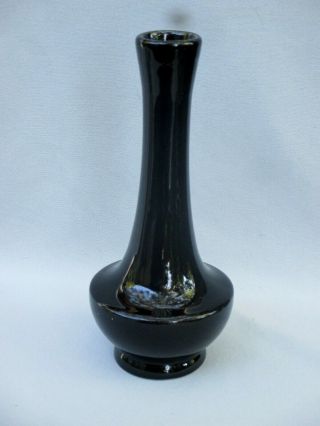 Trenton Potteries Nj Trent Art China Classic Laverne 8 " Vase Rare Glossy Black