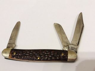 Vintage Usa Kutmaster Utica N.  Y.  Pocket Folding Knife,  With 3 Blade