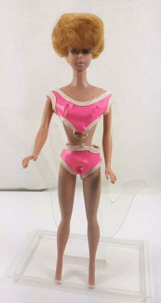 Hard To Find Vintage 1970s Barbie Clone Doll Maddie Mod Pink Vinyl Swimsuit Only