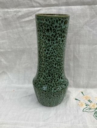 Vintage Eastgate Green Pottery Vase 9.  5” 24cm Withernsea England