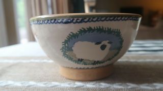 Nicholas Mosse Pottery 6 " Footed Vegetable Bowl Landscape Sheep Made In Ireland