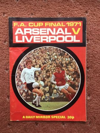 Liverpool Arsenal Fa Cup Final Football Rare Souvenir Daily Mirror Vintage 1971