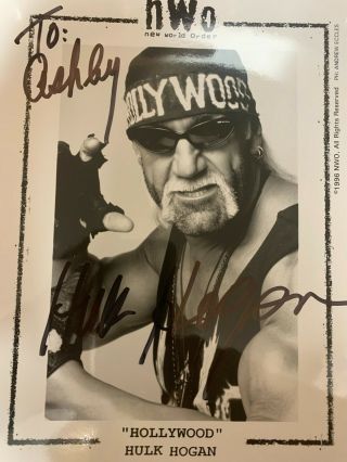 Hulk Hollywood Hogan Autographed 8 x 10 Black and White Photo 2