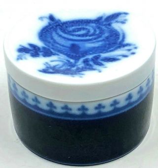 Vintage Rosenthal Porcelain Trinket Box Bjorn Wiinblad Cobalt Blue Flower 2.  25 "