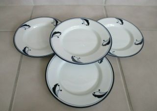 Set Of 4 Dansk Flora Bayberry 7 3/8 " Bread And Butter Plates Portugal