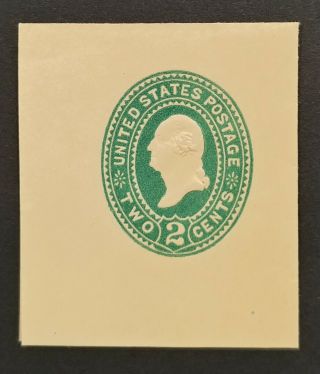 Us Stamps,  Cut Square,  U322,  2c Green On Manila Washington,  Cv $225