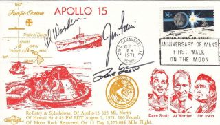 1971,  Apollo 15 Splashdown Cover Signed By Apollo 15 Astronauts (40029)