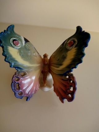 Volkstedt Karl Ens Porcelain Butterfly Figurine Pink Blue Germany 1930s