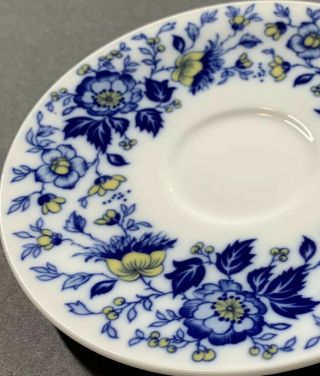 Seltmann Weiden - E.  Bavaria W.  Germany Blue,  Yellow Floral On White 6 Inch Plate