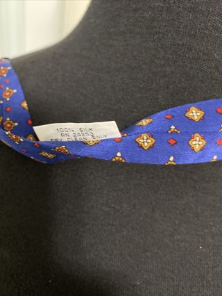Specialty House Japan 100 Silk Cravat Pussy Bow Tie Blue Isle 3