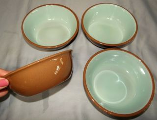 4 Tst Chateau Buffet 6 " Cereal Bowls Cinnamon Turquoise Taylor Smith Taylor Set