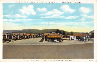 Hot Springs National Park Arkansas Mt View Tourist Court Antique Postcard K10129