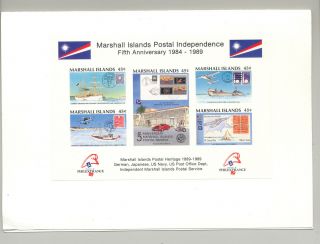 Marshall Islands 230 Stamp On Stamp,  Ships 1v M/s Of 6 Imperf Proof In Folder