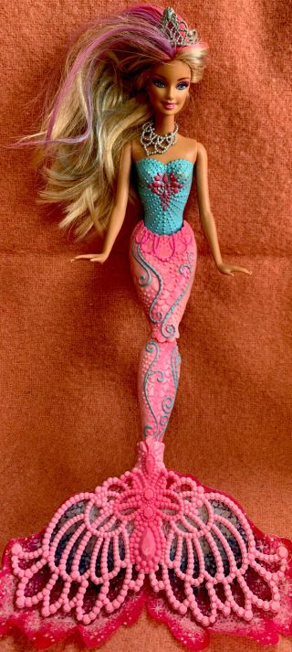Barbie Doll Color Magic Mermaid Blonde Pink Tail Mattel Hair & Body Change Color