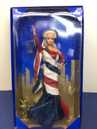 12” Mattel Barbie Doll Fao Schwarz Statue Of Liberty 1995 America W/ Box