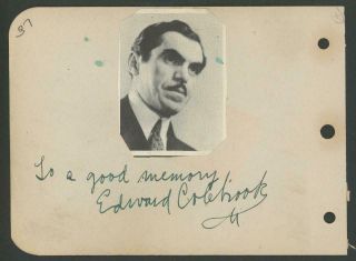 Edward Colebrook (1894 - 1976) Signed Album Page | " Ten Commandments " - Autograph
