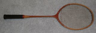 Vintage (1930s) Dunlop Superply Badminton Racket With Wood Press
