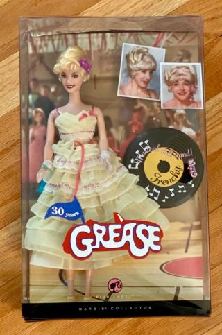 Grease Movie Frenchy Barbie Pink Label Collector Doll Musical Stand
