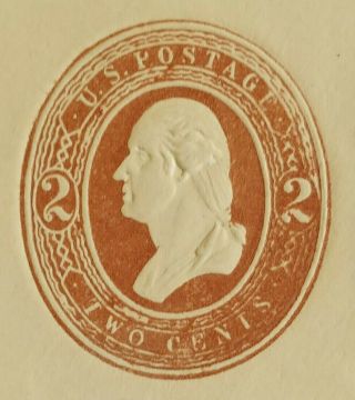 US Stamps,  Cut Square,  U274,  2c Brown on Amber Washington,  CV $225 2