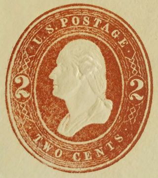 US Stamps,  Cut Square,  U271,  2c Brown on Amber Washington,  CV $425 2