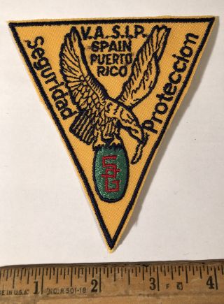Vintage Seguridad Protection Security Guard Embroidered Patch Spain Puerto Rico